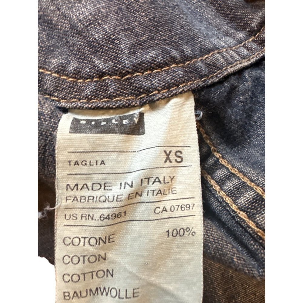 Sisley Women Denim Jean Distressed Jacket from Italy Size XS Sku 1087 - Picture 7 of 8